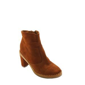 See by Chloe Womens Suede Scallop Trim Ankle Boots Saddle Brown Size 35 5